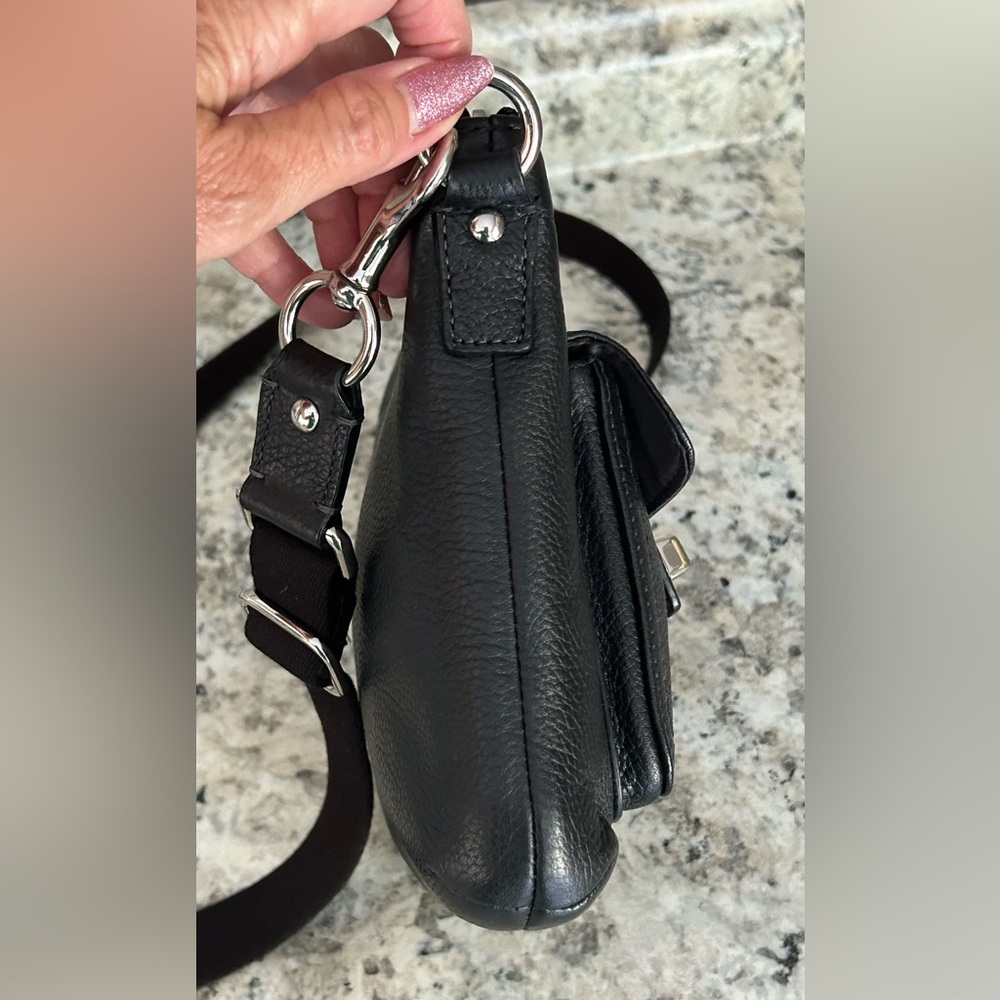 Coach Black Pebbled Leather Penelope Crossbody Silver Hardware Turnlock Pocket - Picture 12 of 15